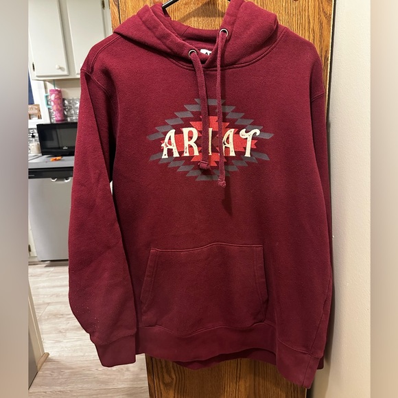 Ariat Women’s Burgundy Hoodie Sweater - Picture 2 of 4